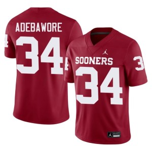 Men Boomer Sooner #34 Adepoju Adebawore Crimson Limited Jersey 197133-134