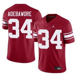 Throwback Adepoju Adebawore OU Crimson Men Official #34 Jersey 404296-545