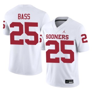 #25 University of Oklahoma Sooners Mens Andy Bass NCAA White Jerseys 295370-596