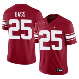 Throwback Andy Bass Men OU Sooners #25 Crimson College Jerseys 528557-845