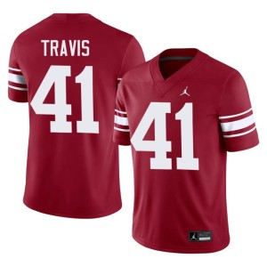 Throwback Crimson Boomer Sooner #41 College Barrett Travis Mens Jerseys 209922-496