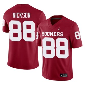 Men High School CJ Nickson Crimson University of Oklahoma Sooners #88 Jersey 267481-290