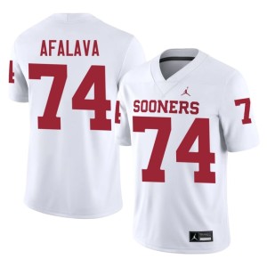 Darius Afalava High School Mens #74 Oklahoma White Jerseys 977288-811