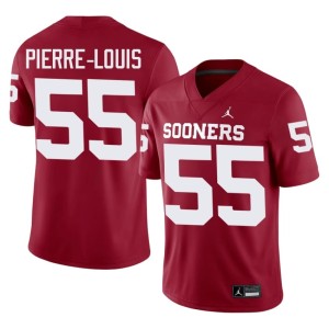 Eddy Pierre-Louis #55 Crimson Men's Official OU Sooners Jersey 745064-161