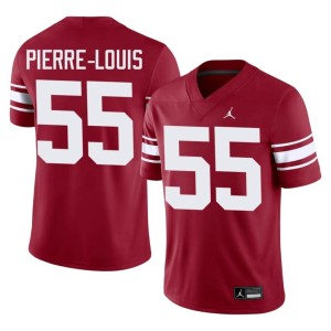 Throwback #55 Crimson Eddy Pierre-Louis Oklahoma Sooners Mens College Jerseys 744708-617