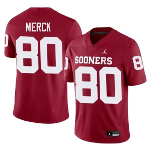 #80 College OU Eli Merck Crimson Men's Jersey 528286-448