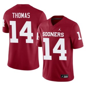 Replica Elijah Thomas Men's Crimson OU Sooners #14 Jerseys 230129-827