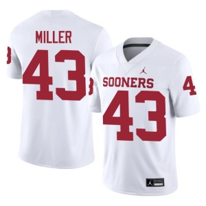 Embroidery Grayson Miller White #43 Boomer Sooner Men Jerseys 447038-629