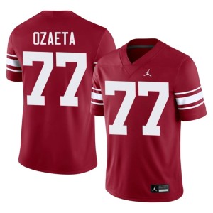 Throwback Mens Crimson Heath Ozaeta #77 Boomer Sooner Football Jerseys 161969-584