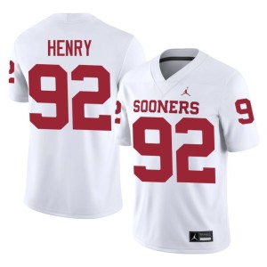 Jacob Henry OU Sooners Men White #92 2026 Jersey 585026-206