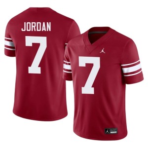 Throwback Mens #7 Jacob Jordan Crimson High School University of Oklahoma Sooners Jersey 877714-186