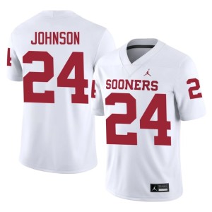 #24 White Oklahoma Sooners Jacobe Johnson Men's 2026-27 Jersey 357194-504