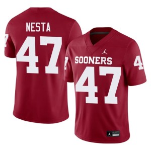 Crimson Men University of Oklahoma Sooners NCAA #47 James Nesta Jerseys 947975-915