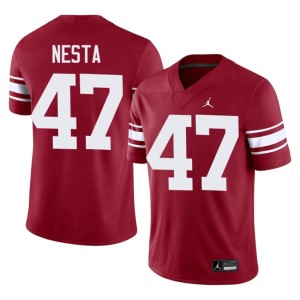 Throwback Official Oklahoma Sooners James Nesta Mens #47 Crimson Jerseys 482454-668