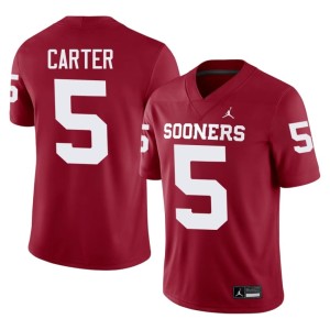 #5 2026 Crimson Jer'Michael Carter OU Sooners Mens Jerseys 311568-284