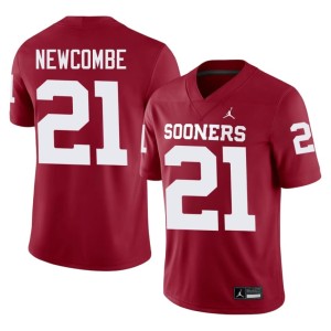Mens #21 Jeremiah Newcombe Player Crimson OKLA Sooners Jerseys 260101-617