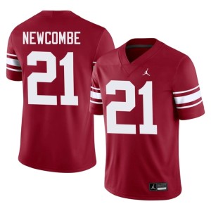 Throwback Crimson Jeremiah Newcombe Mens Game OU #21 Jersey 958432-535