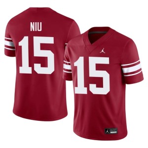 Throwback Men's #15 Crimson OU 2026 Jett Niu Jerseys 681555-604