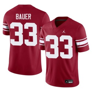 Throwback Men Crimson Lebron Bauer 2026-27 #33 Sooner State Jersey 480256-122