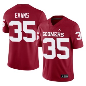 Men's #35 Oklahoma Sooners Liam Evans Football Crimson Jersey 108750-229