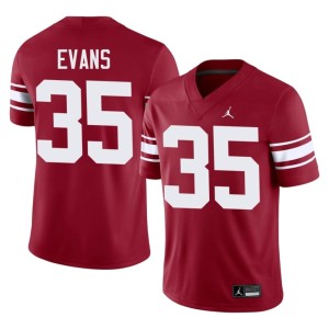 Throwback Crimson #35 Mens University of Oklahoma Sooners Liam Evans University Jersey 899402-106