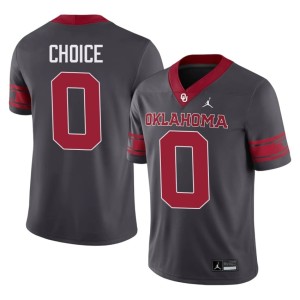 Alternate Men OKLA Sooners Official Manny Choice #0 Anthracite Jerseys 327102-336