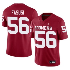 Michael Fasusi Men's Crimson Sooners Football #56 Jerseys 956565-177