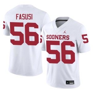 NCAA Michael Fasusi Men Boomer Sooner #56 White Jerseys 962634-174
