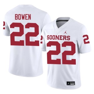 Stitched #22 White Oklahoma Mens Peyton Bowen Jersey 635197-403