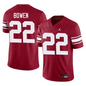 Throwback Men's Alumni #22 OU Sooners Crimson Peyton Bowen Jerseys 792691-367