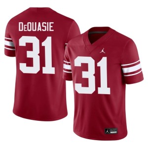 Throwback University #31 Mens Crimson OKLA Reed DeQuasie Jersey 336812-594