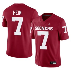 Player OU Sooners #7 Taylor Heim Crimson Men Jersey 512596-790