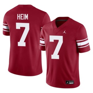 Throwback Oklahoma Crimson #7 University Taylor Heim Mens Jersey 892234-868