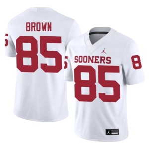 #85 White Men's Trey Brown Stitched Oklahoma Sooners Jerseys 839999-233