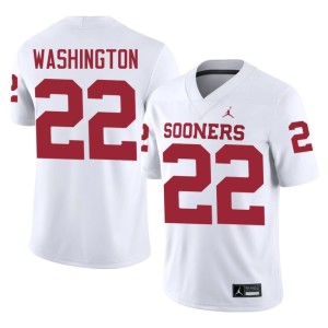 #22 Game White Men Sooners Trynae Washington Jersey 488903-939