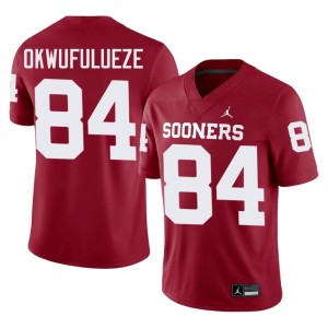 Stitched Crimson Oklahoma #84 Men's Xavier Okwufulueze Jerseys 871138-575