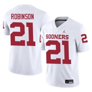 Oklahoma Mens White Football #21 Xavier Robinson Jerseys 533422-578
