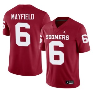 #6 High School Baker Mayfield Sooner State Mens Crimson Jersey 653141-406