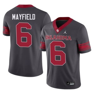 Alternate #6 Men's Baker Mayfield OKLA Anthracite Limited Jersey 956649-124