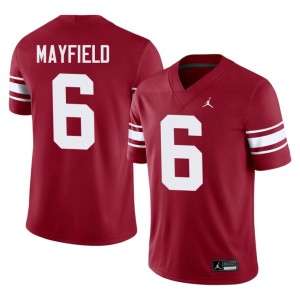 Throwback Crimson Baker Mayfield #6 Men Player Oklahoma Sooners Jersey 215645-160
