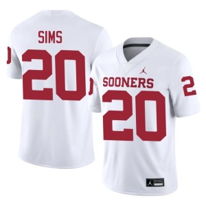 Men's Oklahoma Sooners White Football #20 Billy Sims Jersey 478060-640