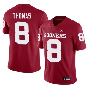 #8 University of Oklahoma Sooners Official Men's Crimson Bishop Thomas Jerseys 613691-550