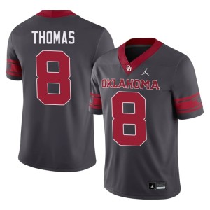 Alternate #8 Game Men's Anthracite OKLA Bishop Thomas Jerseys 328224-172