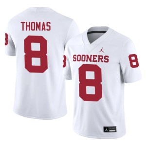#8 Men's Bishop Thomas OKLA White NCAA Jerseys 119299-829