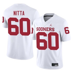 #60 Men White Caleb Nitta OU Sooners Stitched Jerseys 876047-963