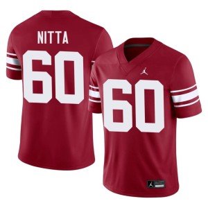 Throwback Caleb Nitta Mens Sooner State Replica #60 Crimson Jerseys 474603-602