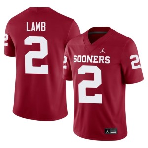 Men NCAA Crimson #2 OU Sooners CeeDee Lamb Jersey 331596-935