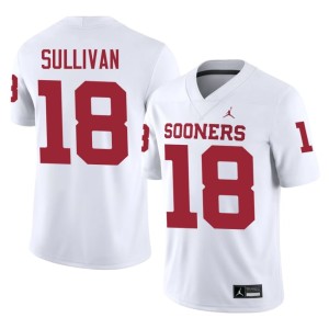 #18 Mens White University University of Oklahoma Sooners Cole Sullivan Jerseys 828856-660