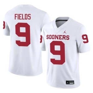 Men's Replica Dakoda Fields #9 Oklahoma Sooners White Jersey 946036-700