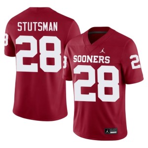 Men's Danny Stutsman Football Sooner State Crimson #28 Jersey 869379-516